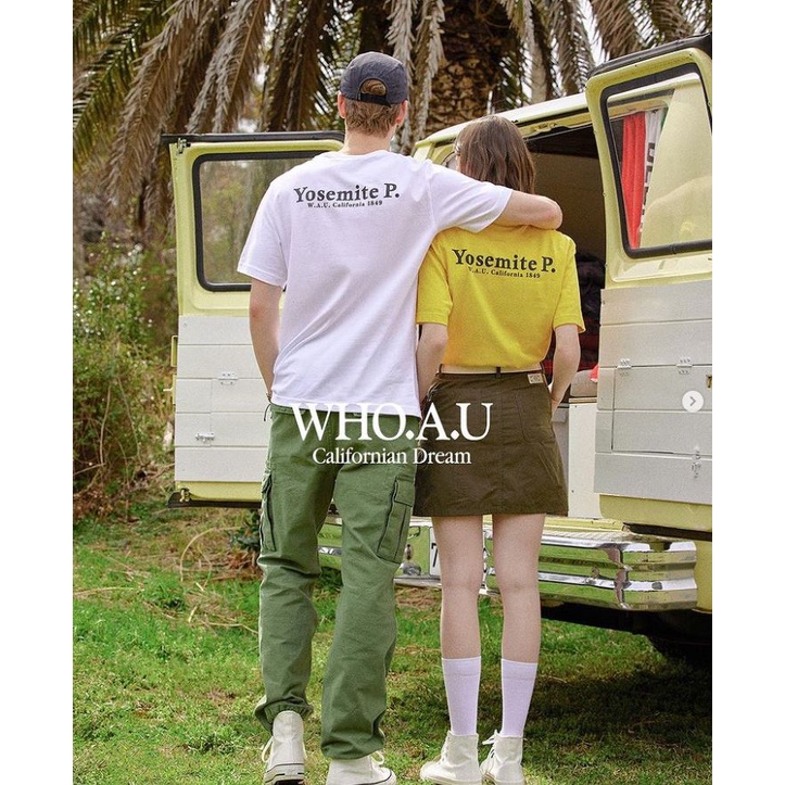 Áo phông WHO.A.U WHRAC2403U YOSEMITE P. thêu hình cá thời trang