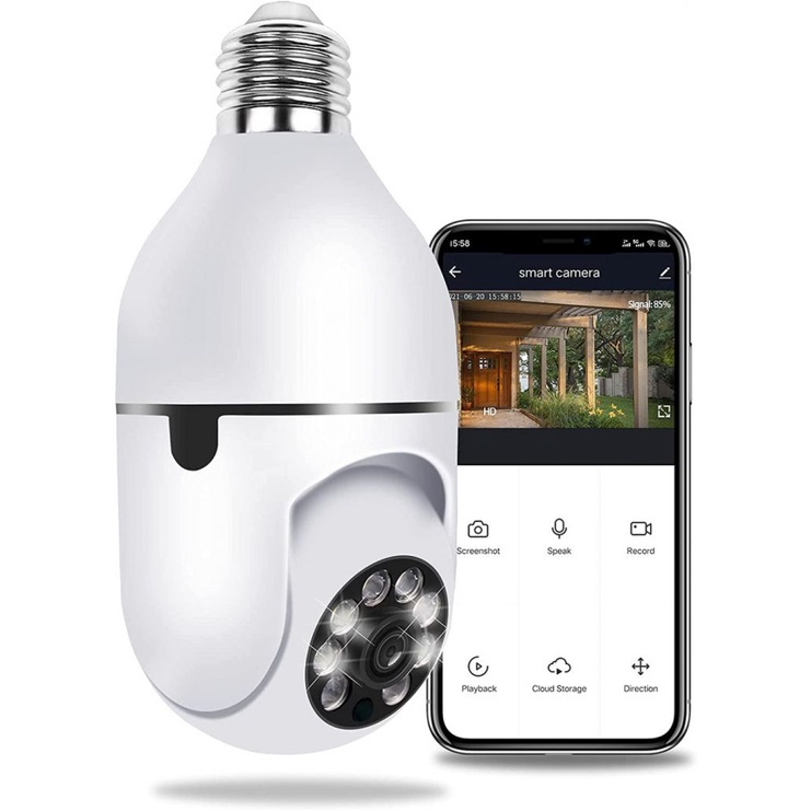 Camera wifi Không Dây 1080p HD Quay Toàn Cảnh 360 Độ Kết Nối wifi ptz ip 4X Zoom Video camera e27