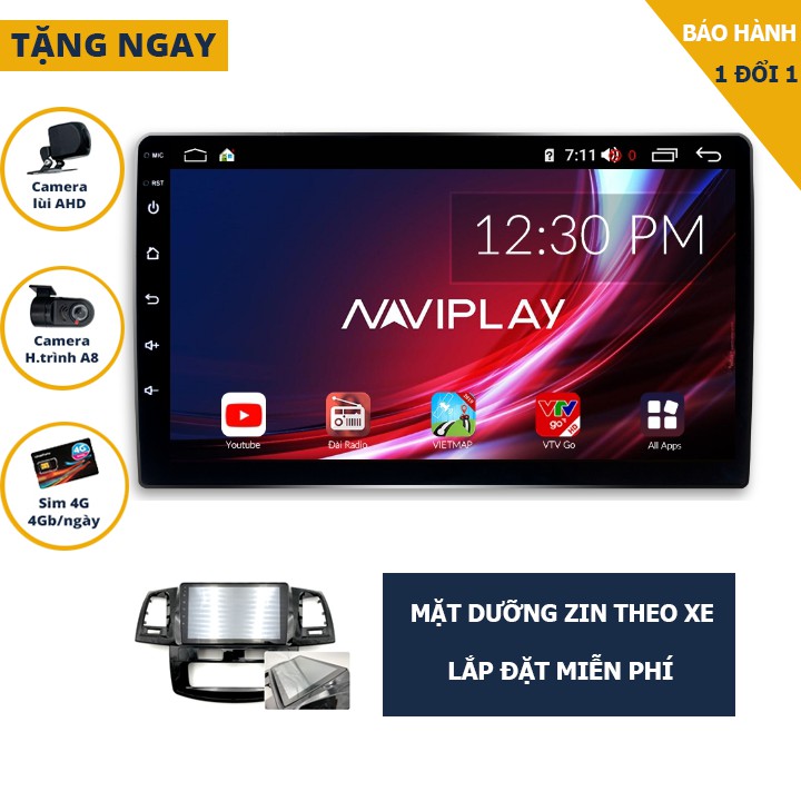 Màn hình ô tô Android cao cấp Naviplay DVD 4G