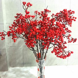 Cành đào đông 80cm hạt to 1cm mỗi nhánh 15 chùm