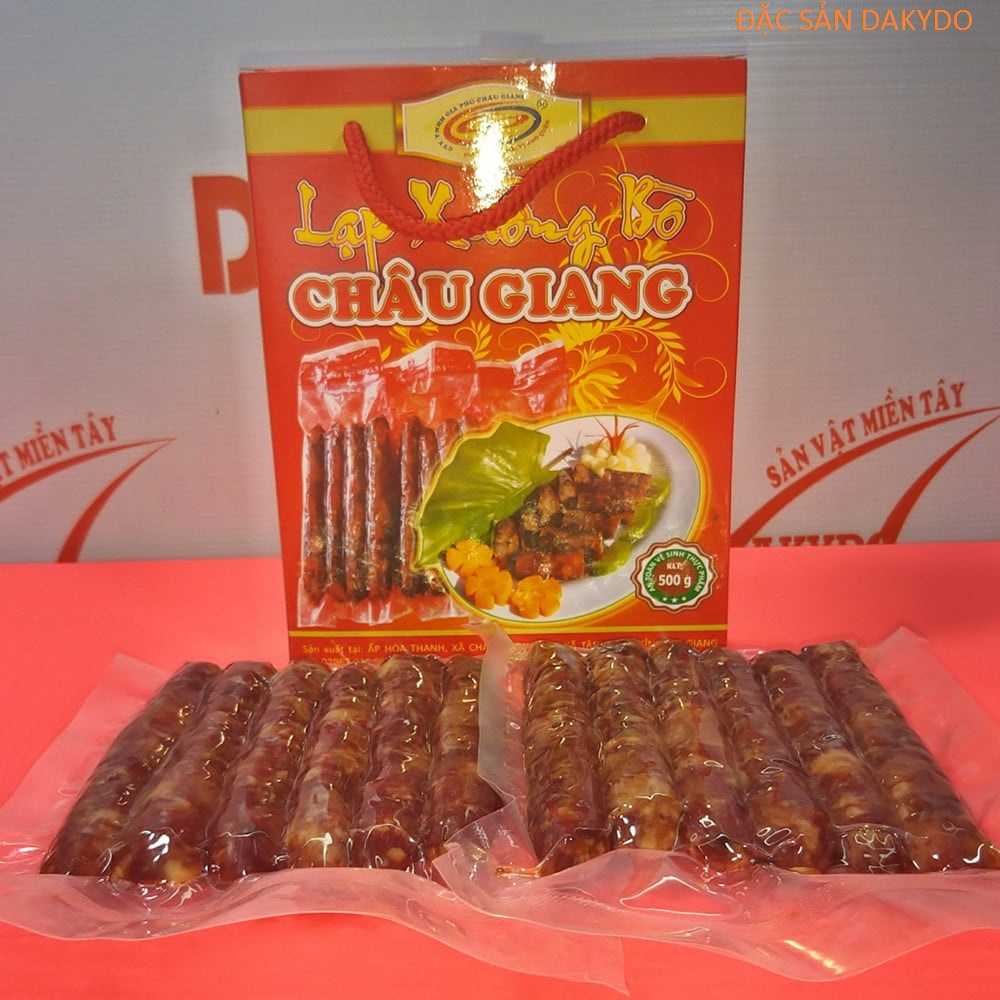 1kg Lạp xưởng bò (Tung lò mò) Châu Giang, ăn là ghiền (đặc sản An Giang-Dakydo)