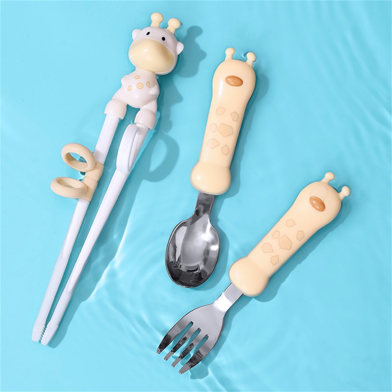 Bộ 4 Muỗng Nĩa Bằng Thép Không Gỉ Hình Tuần Lộc Dễ Thương