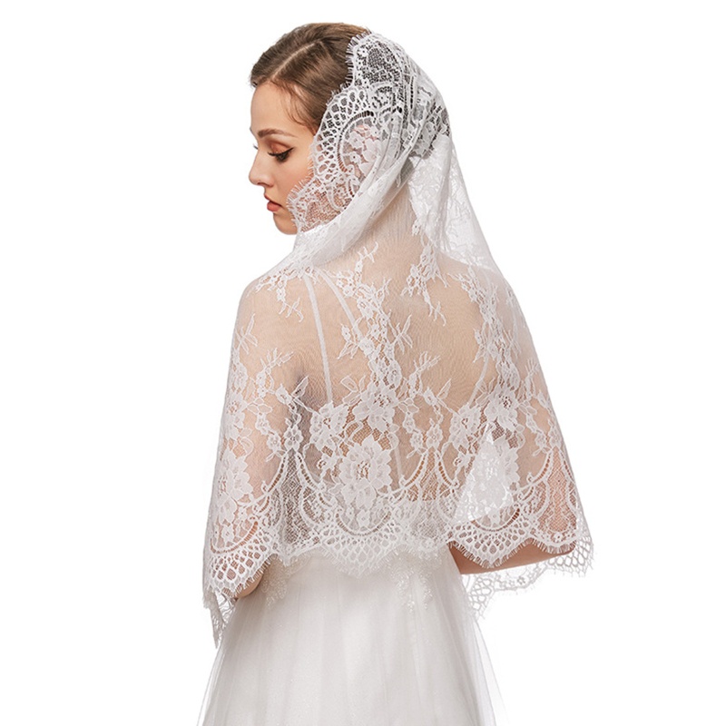 Mạng Che Mặt Họa Tiết Ren Hoa Cho Nhà Thờ Nhà Thờ Mantilla La Tinh