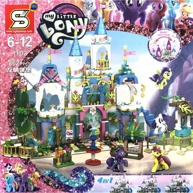 Lắp ráp SY 1102- My little Pony -Lâu đài ngựa Pony 862 chi tiết