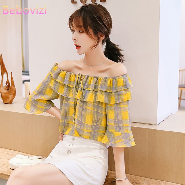 Áo Voan Trễ Vai Gợi Cảm Dành Cho Nữ 2021 / Size S-Xxl