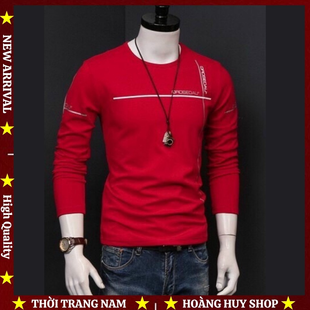 Áo Thun Nam Tay Dài H&H-AT07 Phối Viền Phong Cách Hàn Quốc 100% COTTON Cao Cấp - 3 Màu