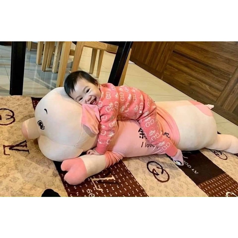 GẤU BỘNG HÌNH THÚ LỢN MẶC ÁO HỒNG NGHỘ NGHĨNH DỄ THƯƠNG