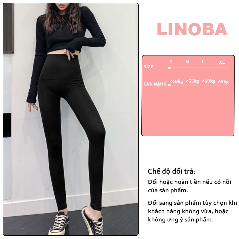 Quần legging nữ dài cạp cao nâng mông co gian 4 chiều LINOBA QL02