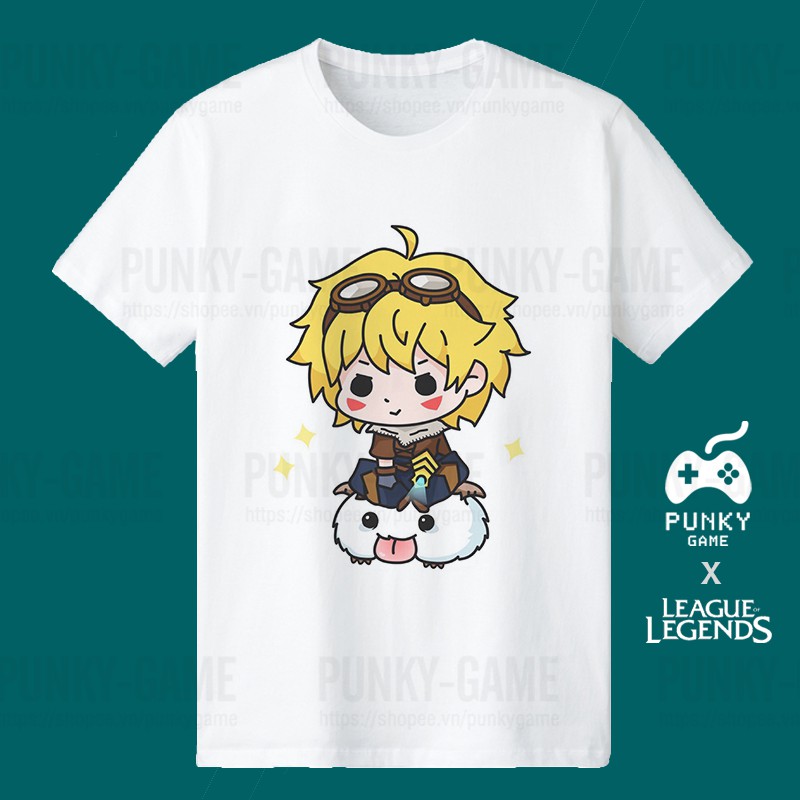 Áo Liên Minh Huyền Thoại (LOL) EZREAL Chibi ngắn tay