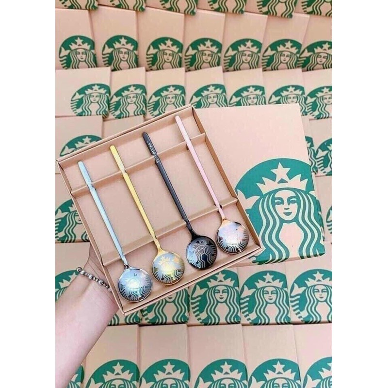 Set 4 thìa muỗng starbuck sang trọng cao cấp | WebRaoVat - webraovat.net.vn