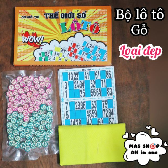 Bộ lô tô gỗ loại đẹp - gỗ tốt, mực in rõ