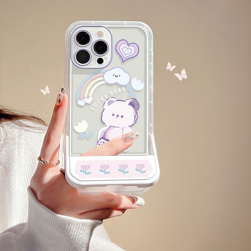 Ốp Điện Thoại Silicon Mềm Trong Suốt Họa Tiết Gấu Cho IPhone 13 Pro MAX 11 12 Pro 6 6s XS MAX XR 7 8 Plus SE 2020