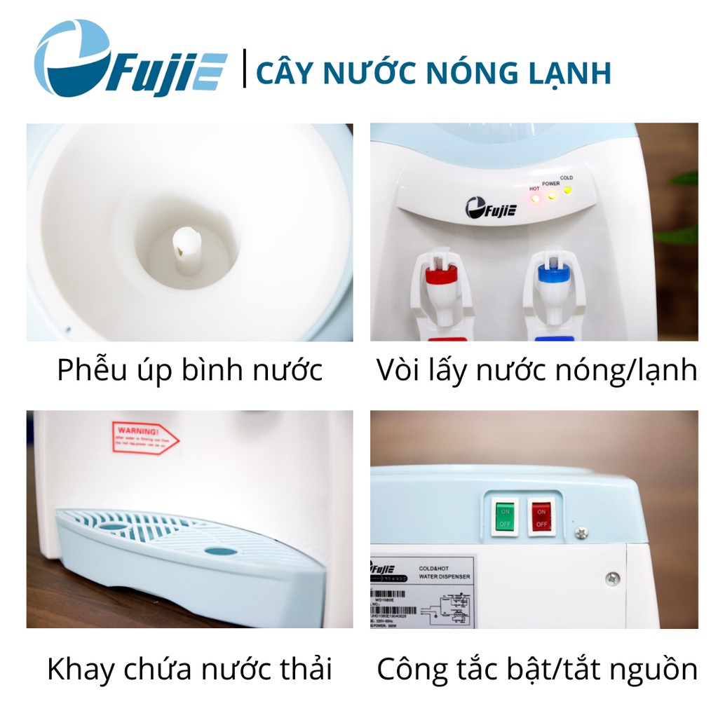 Cây nước nóng lạnh FujiE WD1080E làm lạnh bằng chip điện tử, công nghệ Nhật Bản bảo hành 24 tháng