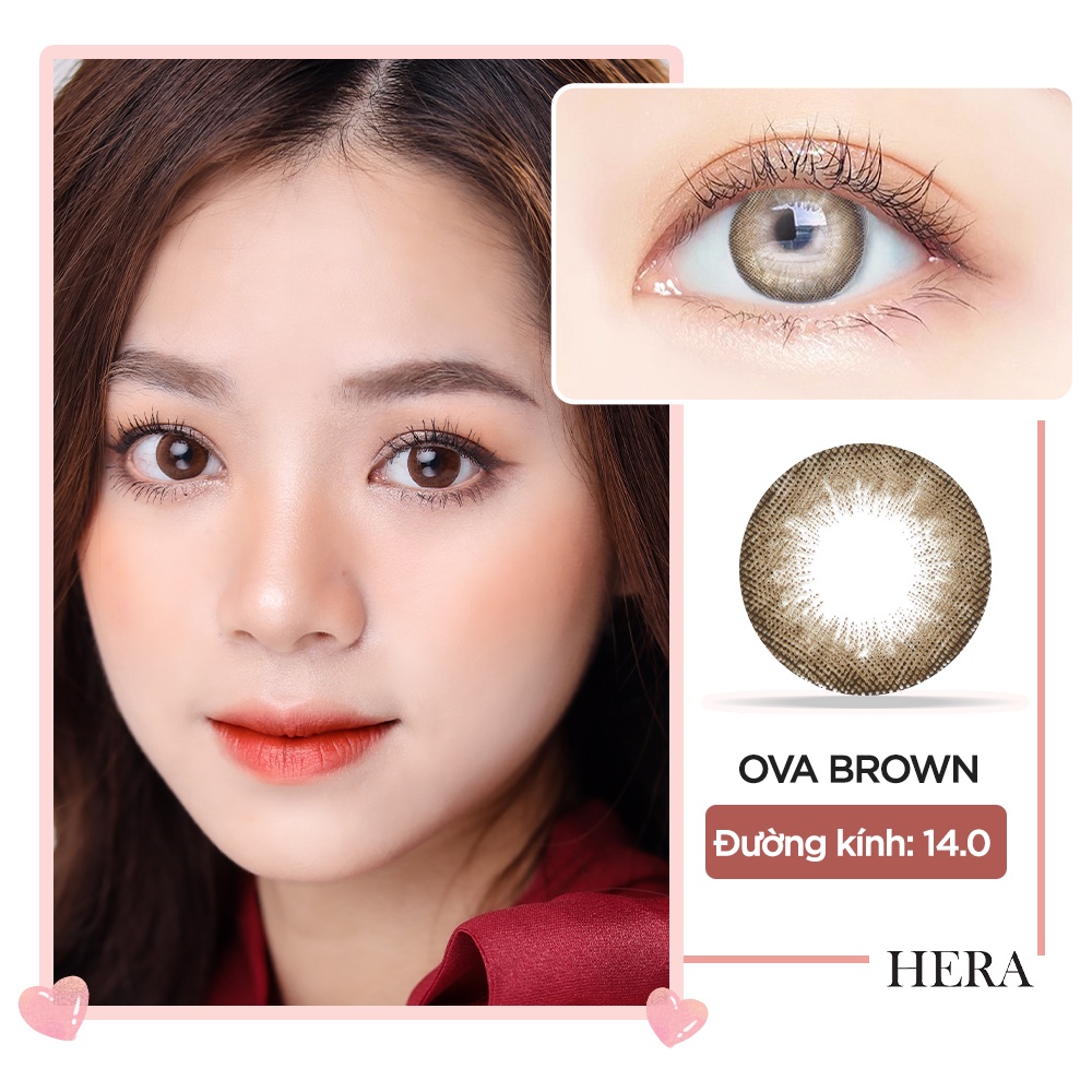 Lens (kính áp tròng) nâu hạt dẻ độ cận 0 -6 sử dụng 6 tháng OVA BROWN