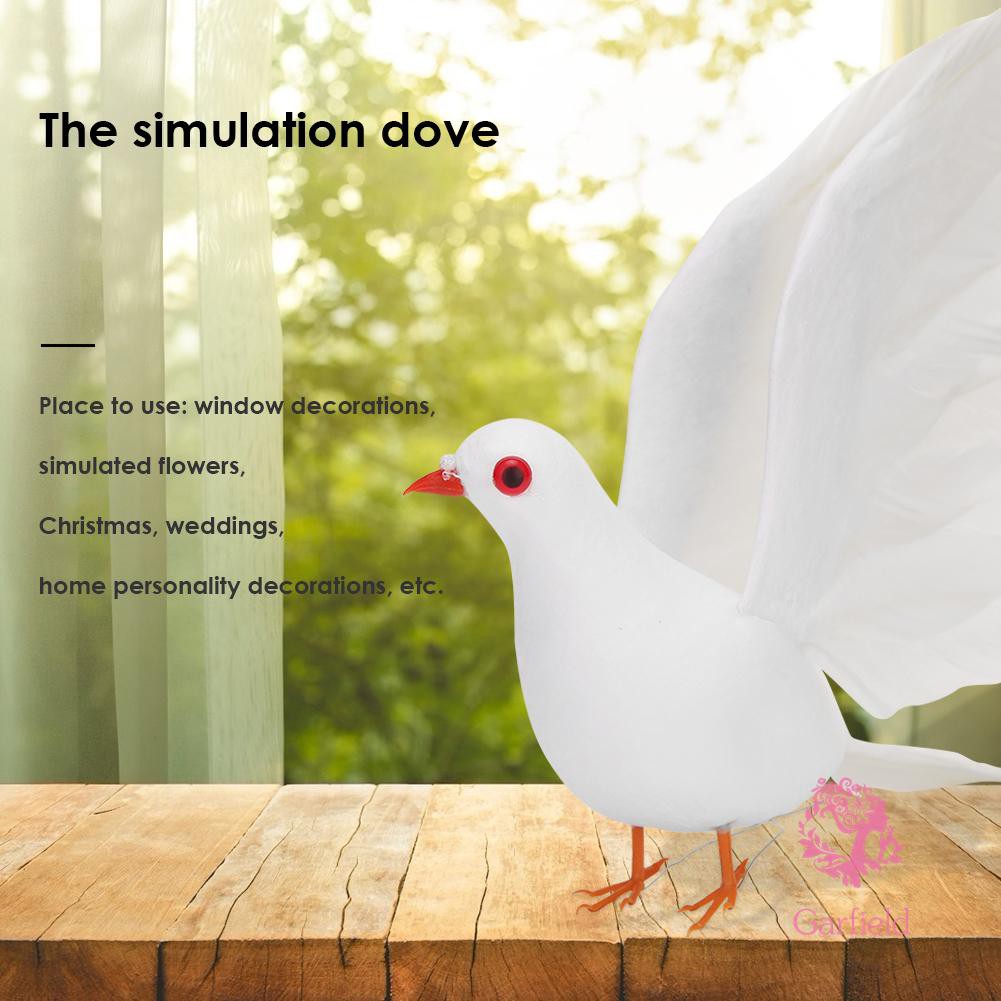 Delicate Simulation Foam White Pigeon Fake Artificial Imitation Bird Wedding Decor Home Garden Decoration