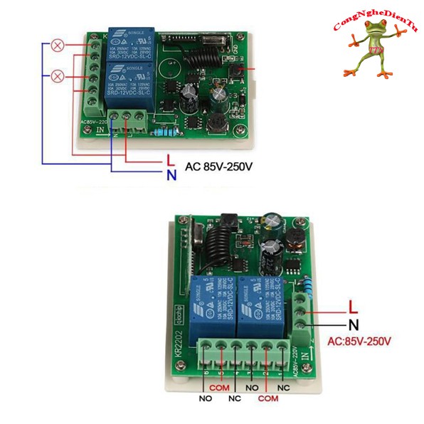 Bộ mạch điều khiền từ xa 220v  2 kênh