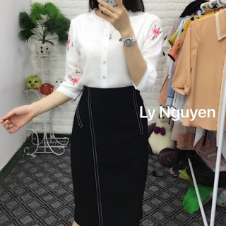 SET CHÂN VÁY + ÁO SƠ MI CAO CẤP (ẢNH THẬT 100% do shop tự chụp)