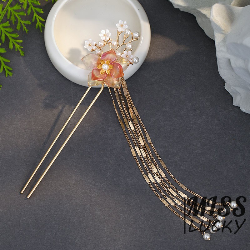 Trâm Cài Tóc Hình Hoa Đính Ngọc Trai Giả Thanh Lịch Cho Nữ