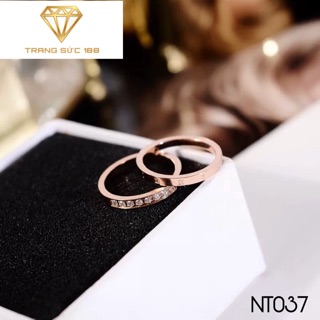 Nhẫn titan ko đEn 2 chiếc NT037