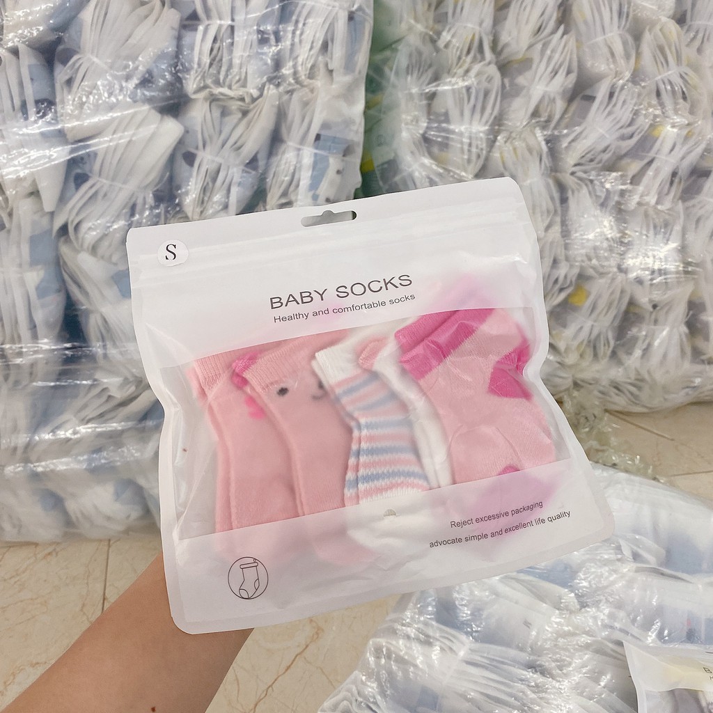 Set 5 tất hè thu cao cấp cổ cao cho bé