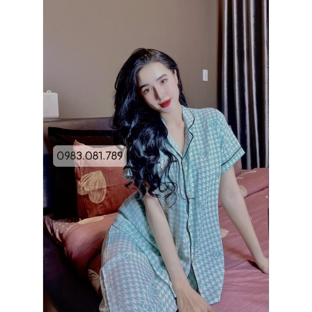 Bộ Pijama Lụa Mango - Bộ Mặc Nhà  - Bộ Lụa Mango Hình Dễ Thương