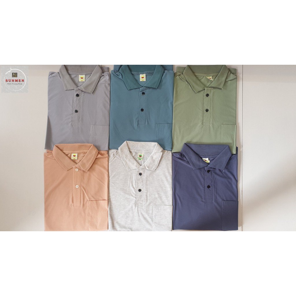 [HCM]Áo Thun Nam Có Túi Trung Niên Loại Trơn Cổ Bẻ From Rộng Tay Lỡ SUNMEN ATNTN001 Đủ Màu Size Từ 50 - 85kg | BigBuy360 - bigbuy360.vn