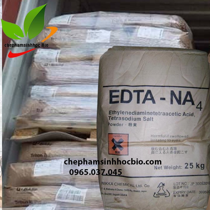 EDTA 4 Muối Na+. Khử kim loại nặng, khử phèn trong ao nuôi, xử lý nước thải. Bao 25kg