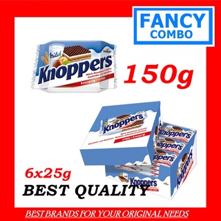 Bánh xốp Knoppers phủ socola & nhân hạt dẻ sản xuất tại Đức 150g