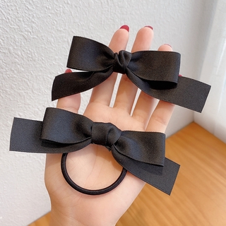 Bộ 2 dây cột tóc + kẹp tóc đính nơ mini đáng yêu cho nữ