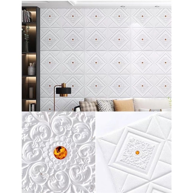 Miếng Dán Xốp 3D Tự Dính Chống Thấm Nước Chống Ẩm Chống Va Chạm Trang Trí Phòng Ngủ/Nhà Bếp/Trần Nhà Trẻ Em