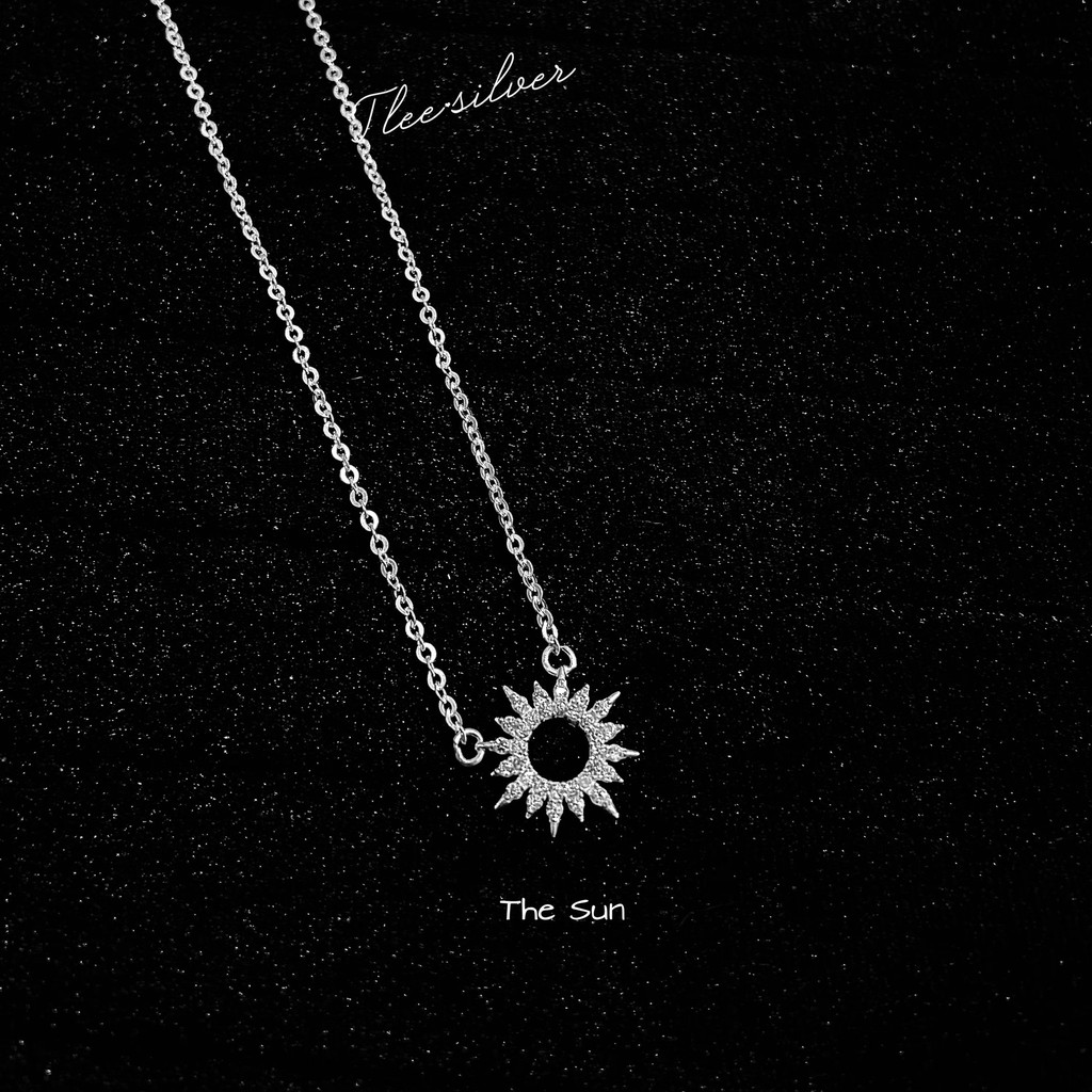 Dây chuyền bạc Tlee, Vòng cổ The Sun nạm đá lấp lánh- TleeJewelry