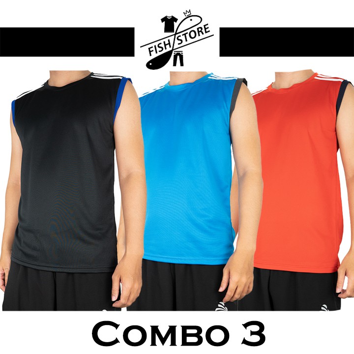 Áo sát nách nam ba lỗ thể thao 3 cái trơn vải xuất dư nhiều loại FF20D