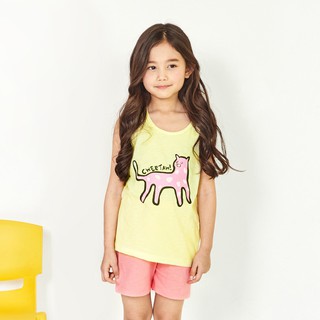 Đồ bộ ba lỗ quần áo thun cotton mịn mặc nhà mùa hè cho bé gái Unifriend Hàn Quốc U4003
