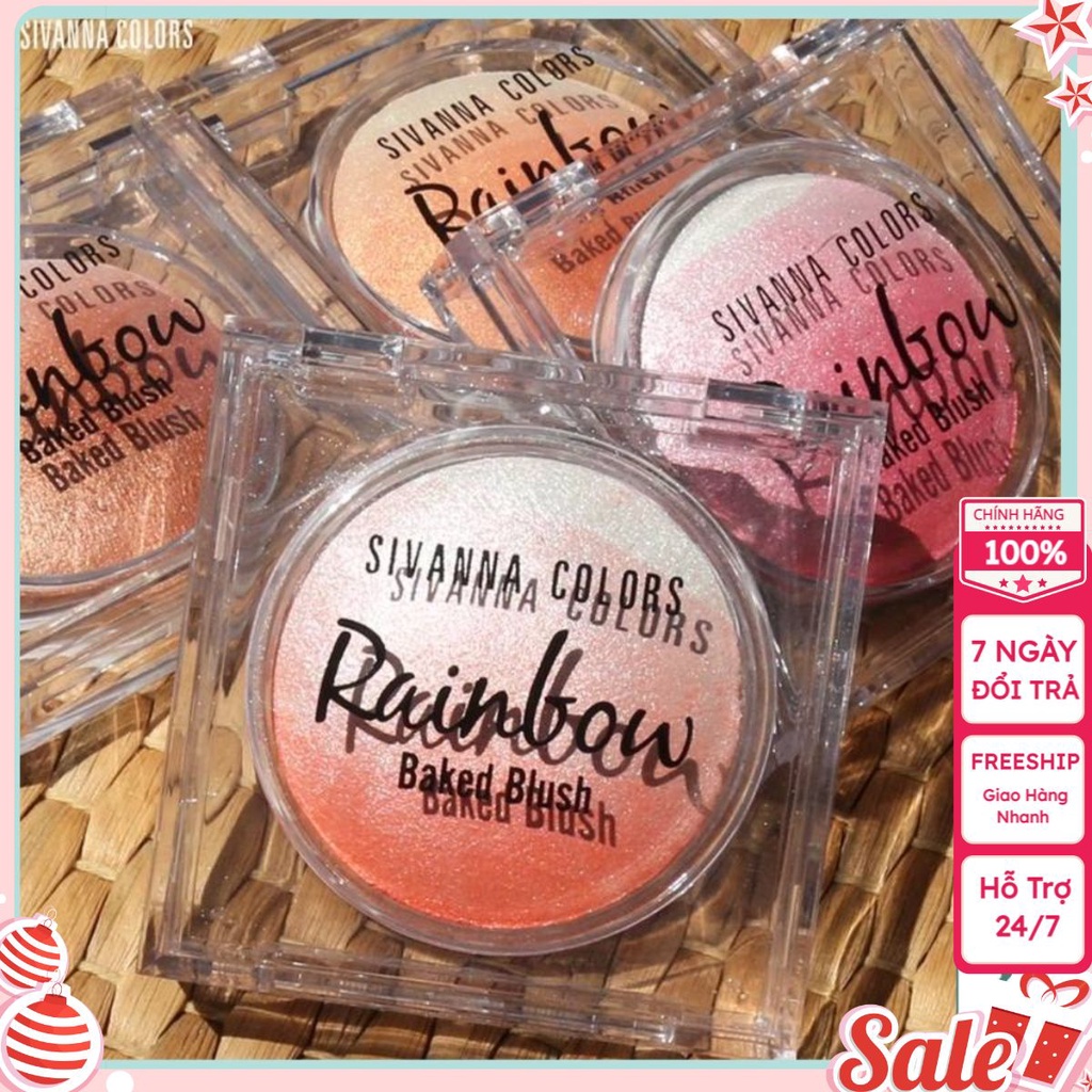 Phấn Má Hồng Sivanna Colors Rainbow Baked Blush HF370 - shopmpThai