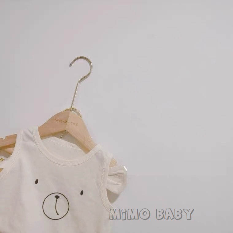 Bộ ba lỗ thun lạnh tai gấu đáng yêu Mimo Baby cho bé