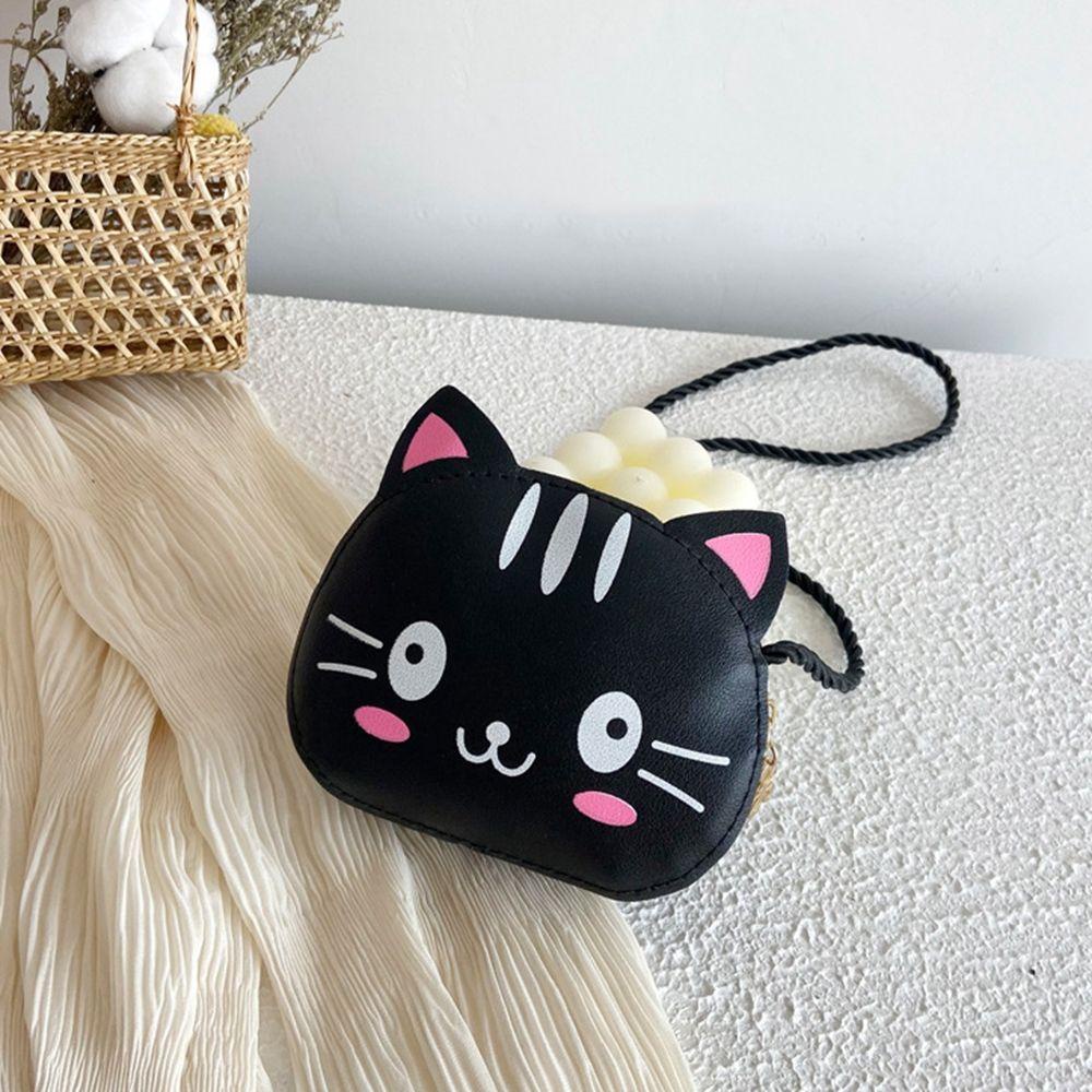 Túi Da PU Mini In Hình Mèo Dễ Thương Đựng Tiền Xu Cho Bé