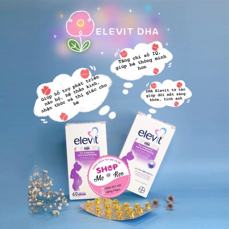 (Date 12/2024+Tem Chemist) Elevit DHA bầu, Viên uống Elevit DHA &amp; Choline For Pregnancy and Breastfeeding của Úc 60 viên