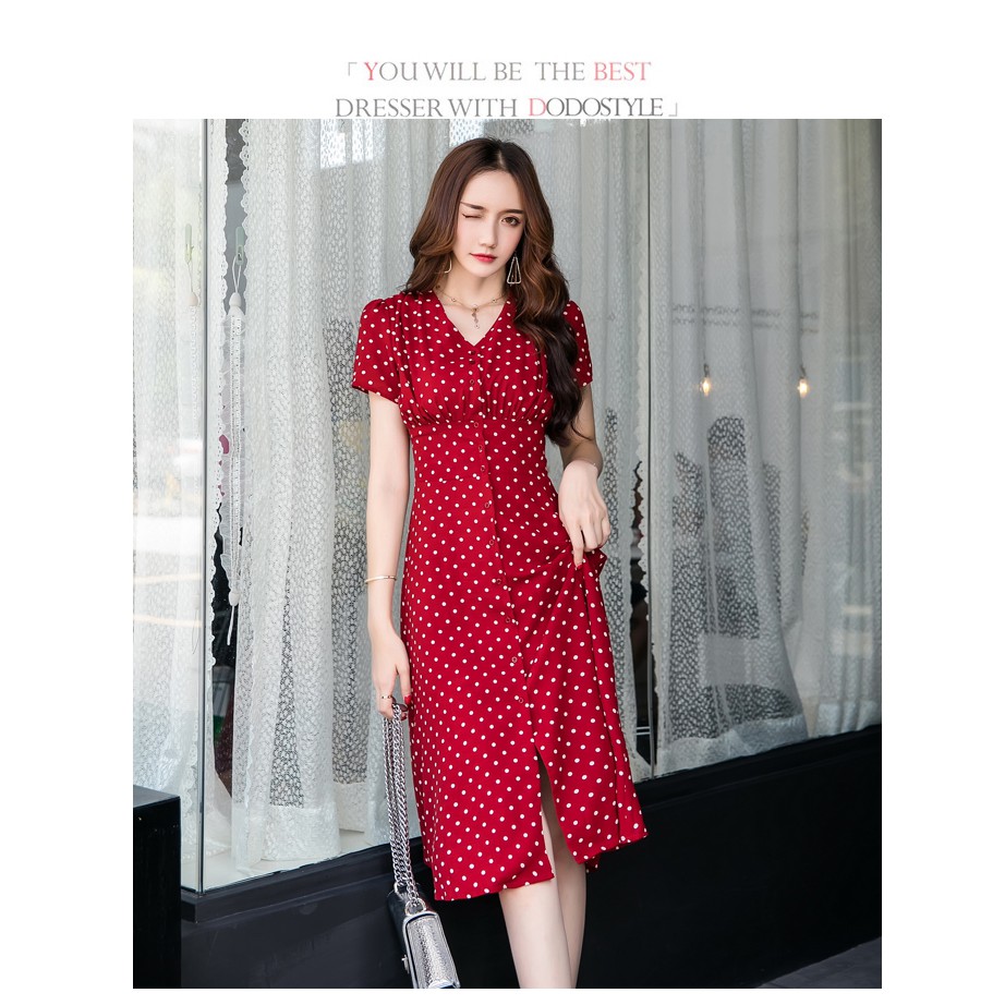 Đầm Suông Họa Tiết Chấm Bi SP.01449