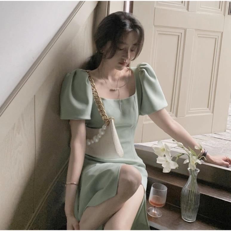 Váy Body Xẻ Đùi Tay Phồng 2 Lớp Siêu Xinh | BigBuy360 - bigbuy360.vn