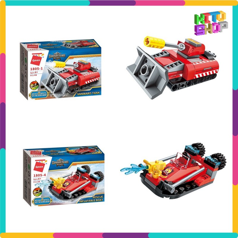 Đồ Chơi Xếp Hình Thông Minh Lego Qman 1805 - Biệt Đội Xe Ô Tô Cứu Hỏa 313 Mảnh Ghép Cho Trẻ Từ 6 Tuổi