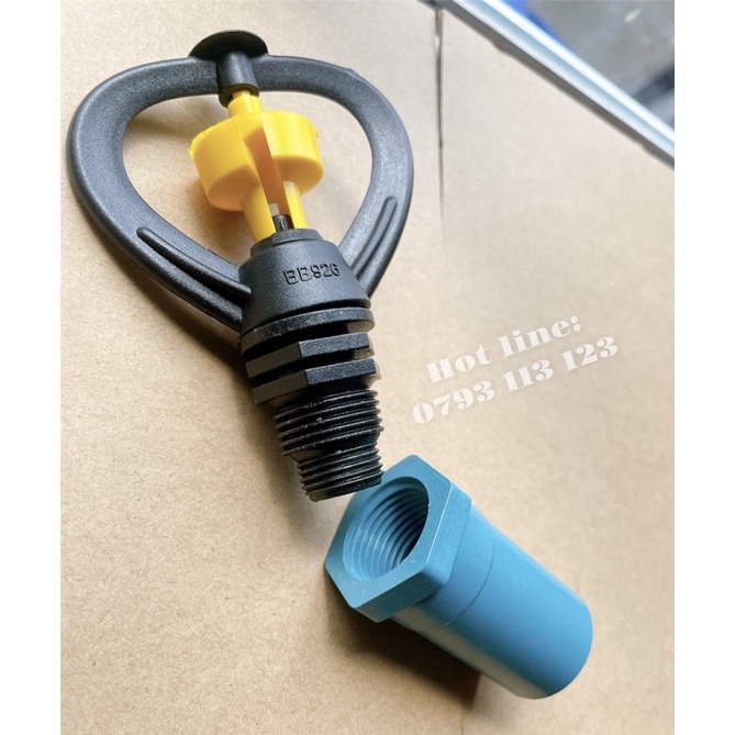 Béc tưới thân xoay BB 926 phun mưa xoay 360 độ kèm nối phi 21