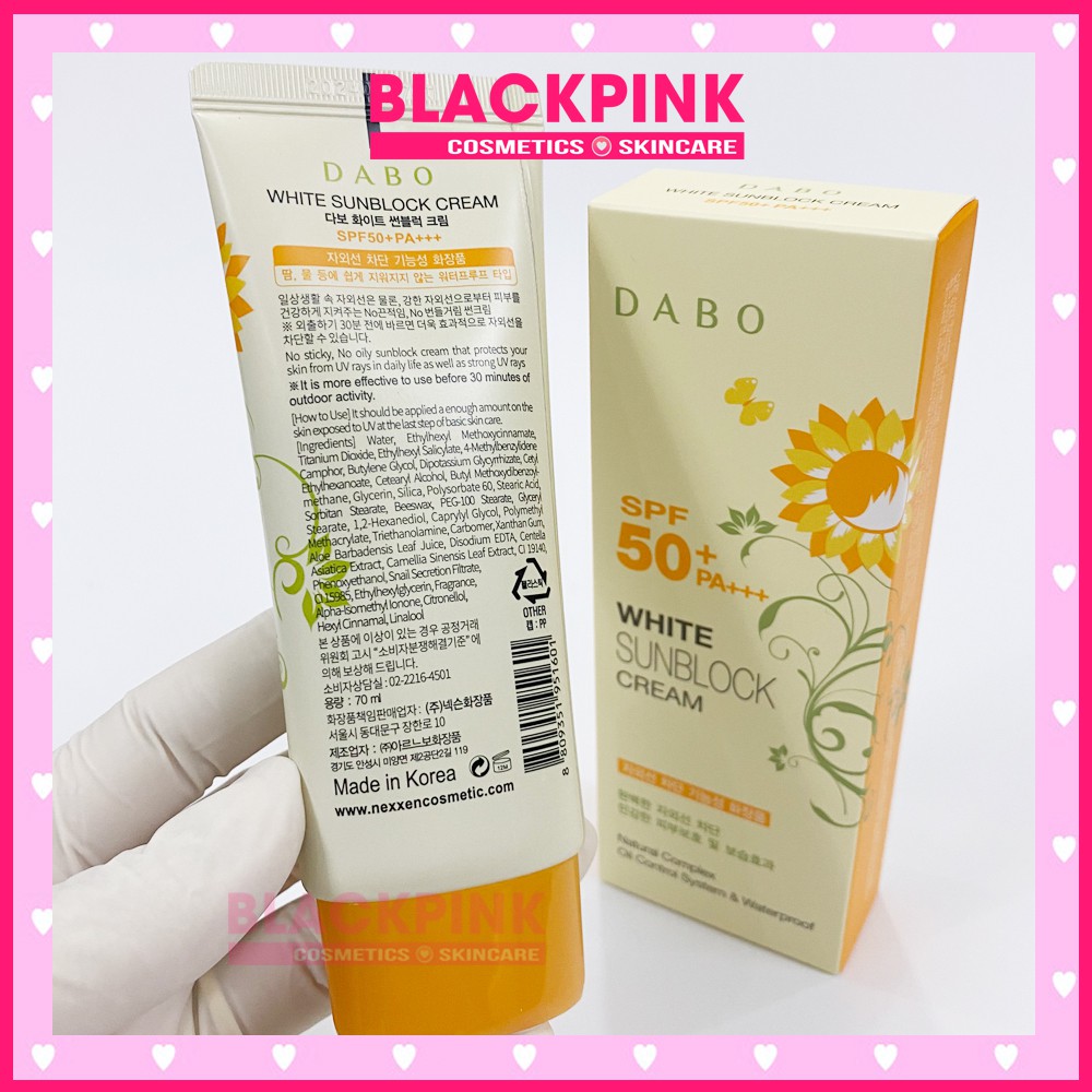 Kem chống nắng hoa cúc Dabo Whitening Sunblock Cream Hàn Quốc thẩm thấu nhanh, không bết dính, chống lão hóa 70ml | BigBuy360 - bigbuy360.vn