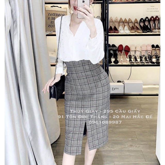 [SIÊU RẺ] [HÀNG THIẾT KẾ] CHÂN VÁY KẺ BÚT CHÌ CV001 | BigBuy360 - bigbuy360.vn