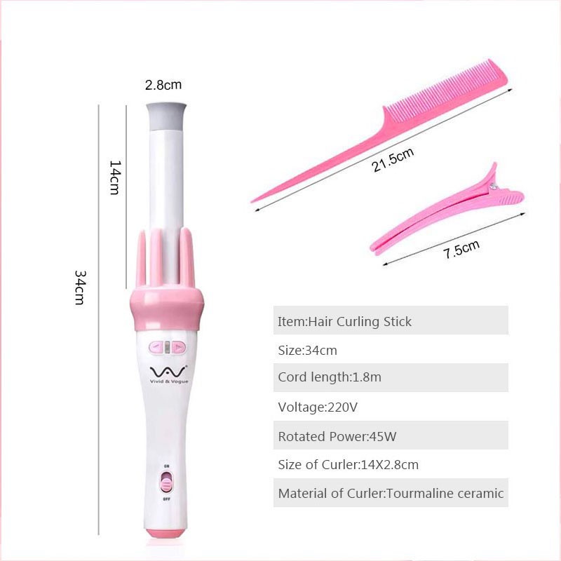 Máy uốn tóc làm tóc xoăn mini tự động 3 trục xoay 360 độ VIVID &amp; VOGUE 3 trong 1 hàn quốc MiibooShi SD130