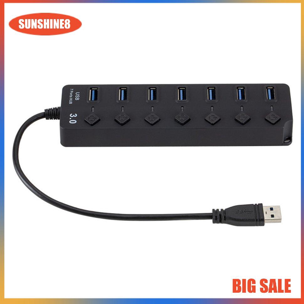 Bộ Chia 7 Cổng Usb 3.0 Hub 5gbps Có Công Tắc Cho Máy Tính