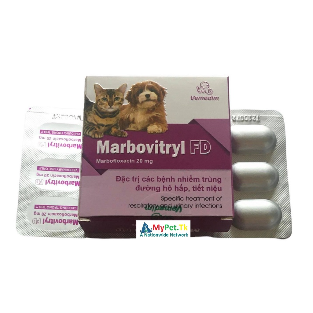 Vemedim Marbovitryl Hộp 10 Viên Cho Chó Mèo Gà Vịt Chim Cảnh