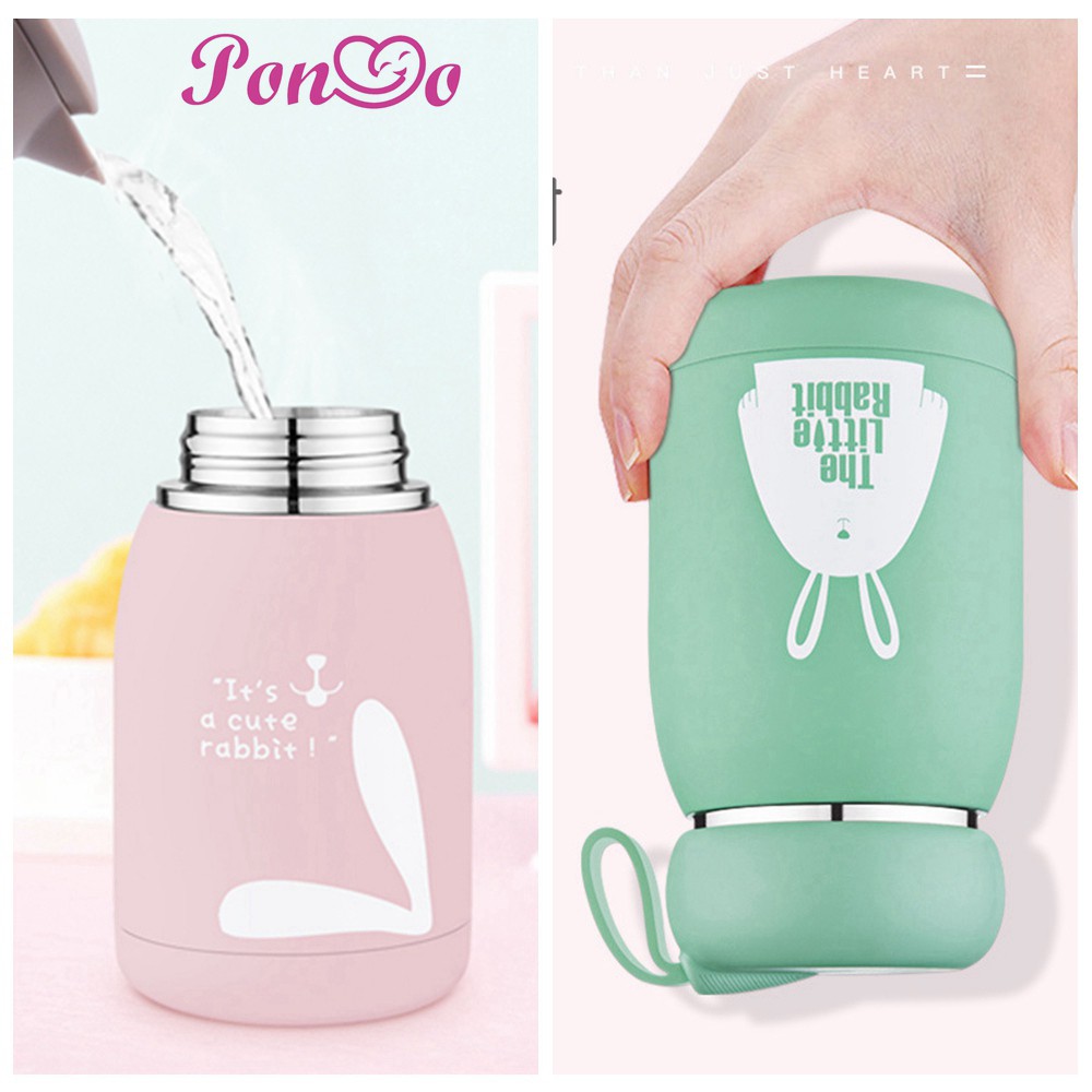 THERMOS Bình Nước Giữ Nhiệt Bằng Thép Không Gỉ 304 Dung Tích 350ml Hình Thú Dễ Thương