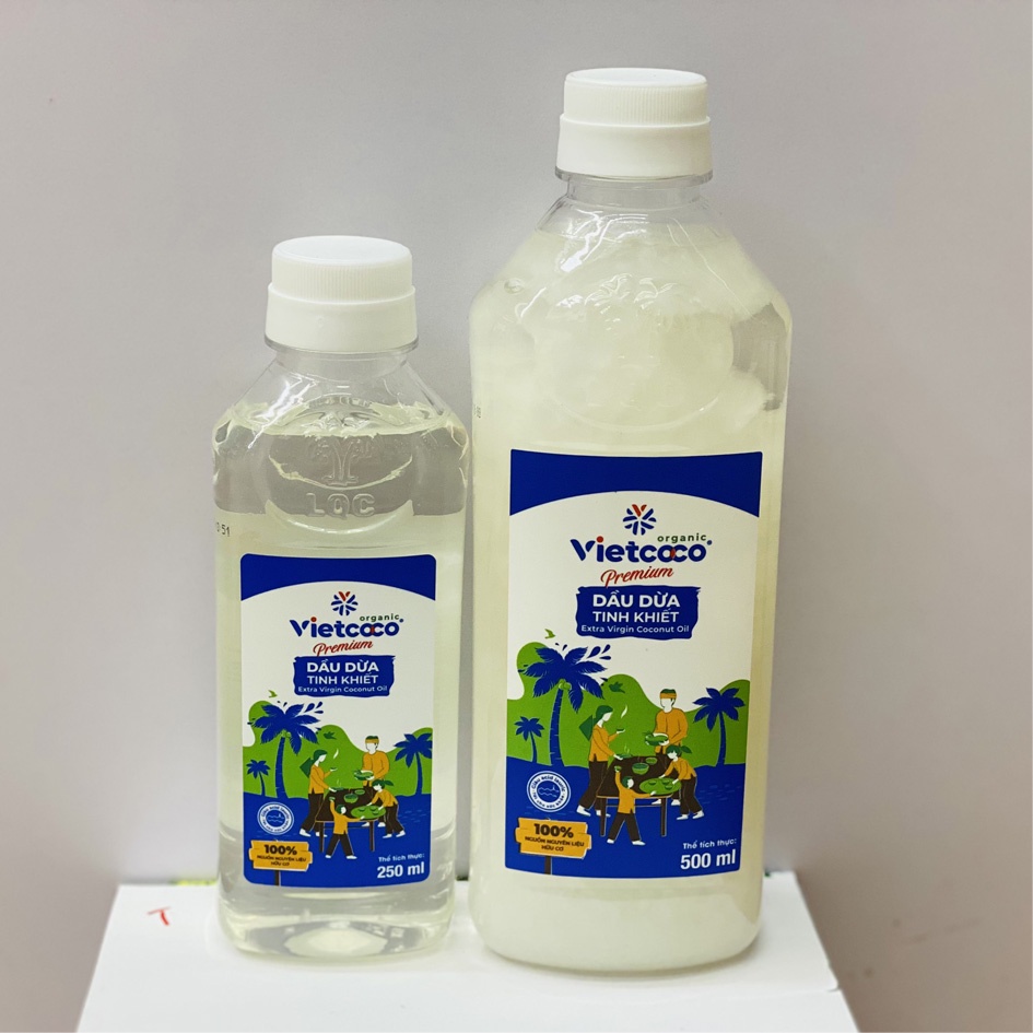 Dầu dừa ép lạnh VietCoco dưỡng tóc 500ml. Tinh dầu dừa nguyên chất ủ tóc, giúp tóc mềm mượt, nhanh dài Tinh Dầu 100 Shop