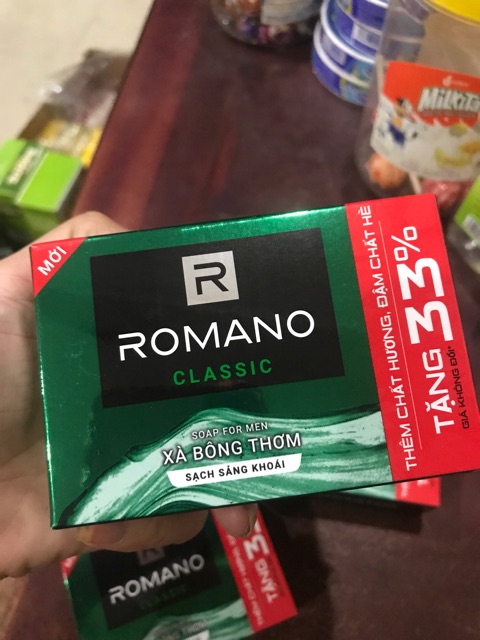Compo 3 bánh xà bông cục ROMANO sạch sảng khoái 120g/ bánh