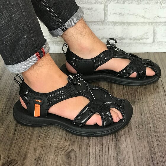 Giày Sandal Nam Bít Mũi Thích Hợp Đi Phượt Leo Núi Thương Hiệu Vento - NV7606 Đen Đen